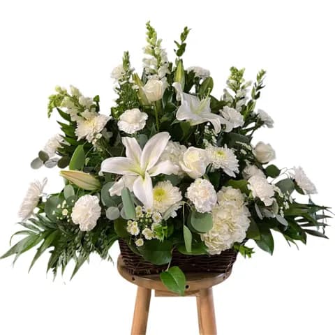 Peaceful All White Basket