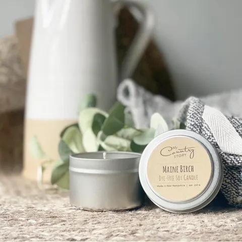 MAINE BIRCH TIN CANDLE
