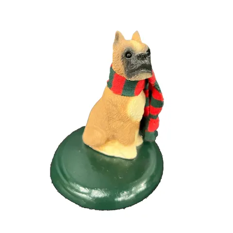 BYERS' CHOICE BOXER DOG WITH SCARF