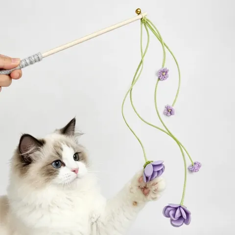 Flower Bell Cat Teaser Wand